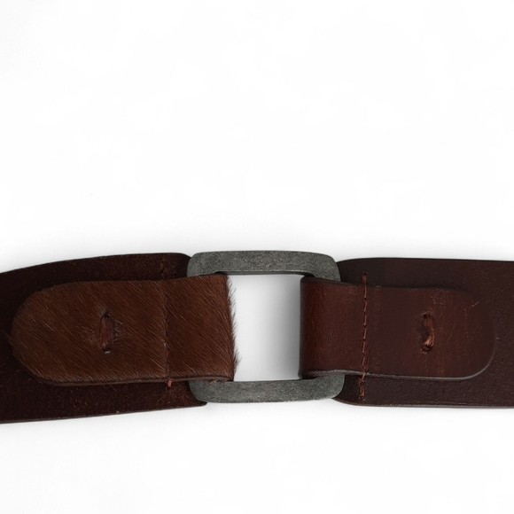 PISTIL Cow Hair Leather Belt Western Boho Cowboy Carter Pony Leather Cowhide S - Picture 6 of 9